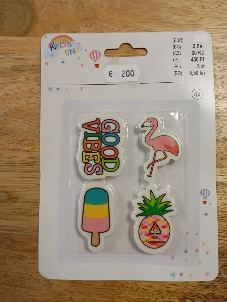 Gommes "Good Vibes Tropicales" – 4 pièces