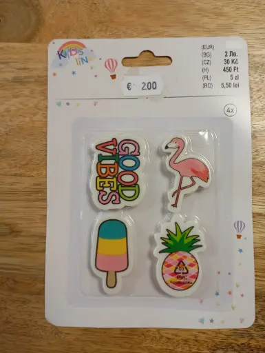 Gommes "Good Vibes Tropicales" – 4 pièces