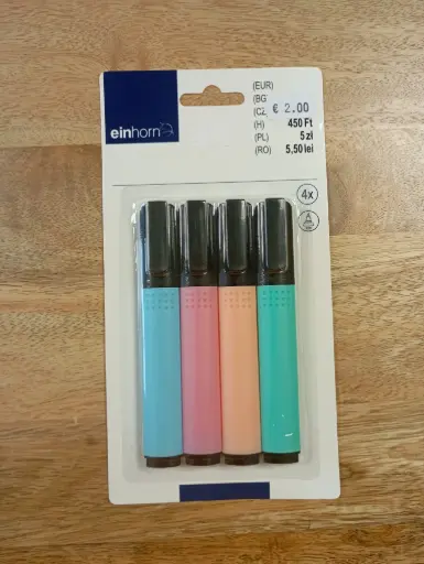 Mini surligneurs pastel "Einhorn" – 4 pièces