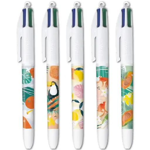 Stylo 4 couleurs Bic Série Limitée Tropical